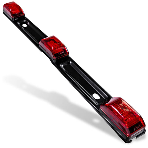 15" Inch 9 LED 3 Red Trailer Light Bar 12V Identification Running Marker ID Center Rear Tail Lightbar Strip