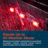 15" Inch 9 LED 3 Red Trailer Light Bar 12V Identification Running Marker ID Center Rear Tail Lightbar Strip