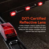 15" Inch 9 LED 3 Red Trailer Light Bar 12V Identification Running Marker ID Center Rear Tail Lightbar Strip