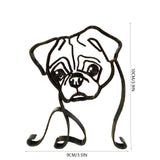 2 pcs Dog Line Art Sculpture Decor Geometric Metal Line Crafts Gifts for Dog Lover Animal Home Household Decorations In Australia - Darrahopens