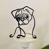 2 pcs Dog Line Art Sculpture Decor Geometric Metal Line Crafts Gifts for Dog Lover Animal Home Household Decorations