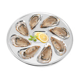 Oyster Tray 9inch/23cm Stainless Steel Oyster Shell Shaped Kitchen Oyster Dinner Plate Serving Seafood Server Plate Clam