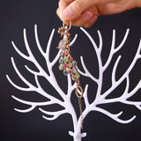 2 pcs Antique Birds Tree Stand Jewelry Display Necklace Earring Bracelet Holder Organizer Rack Tower Black and white