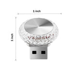 6 PCS USB LED Angel Eye Crystal Ambient Light, Car Interior Ambient Light, Plug and Play USB Decorative Night Light