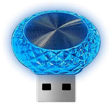 6 PCS USB LED Angel Eye Crystal Ambient Light, Car Interior Ambient Light, Plug and Play USB Decorative Night Light