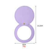 5 Pcs Compact Mirrors for Purses Unbreakable Stainless Steel Mirror with PU Leather Sleeve Mini Portable Makeup Mirror