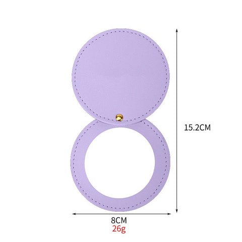 5 Pcs Compact Mirrors for Purses Unbreakable Stainless Steel Mirror with PU Leather Sleeve Mini Portable Makeup Mirror