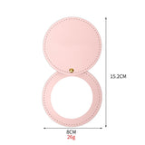 5 Pcs Compact Mirrors for Purses Unbreakable Stainless Steel Mirror with PU Leather Sleeve Mini Portable Makeup Mirror