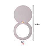 5 Pcs Compact Mirrors for Purses Unbreakable Stainless Steel Mirror with PU Leather Sleeve Mini Portable Makeup Mirror
