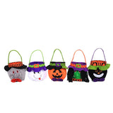 5pcs Halloween Trick Treat Bags Tote Bags Kids Candy Reuseful Pumpkin Cute Halloween Decorations for Gifts Wrapping