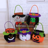 5pcs Halloween Trick Treat Bags Tote Bags Kids Candy Reuseful Pumpkin Cute Halloween Decorations for Gifts Wrapping
