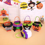 5pcs Halloween Trick Treat Bags Tote Bags Kids Candy Reuseful Pumpkin Cute Halloween Decorations for Gifts Wrapping