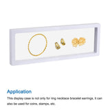 Floating Frame Display Holder Stand 3D Jewelry Display Box White for Ring Necklace Bracelet Earring Pack of 2
