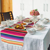 for Party Wedding Decorations Outdoor Picnics Dining Table, Fringe Cotton Table Runners,Cinco De Mayo, Holidays