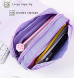 Donuts Pencil Case Cute Cartoon Pen Holder Large Capacity Pencil Pouch Box Aesthetic Pen Case Three-layer Pencil