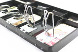 Cash Drawer Register Insert Tray 5 Bill/4 Coin Compartments ABS Material Tray with Metal Clip Currency Storage Box(Black)