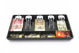 Cash Drawer Register Insert Tray 5 Bill/4 Coin Compartments ABS Material Tray with Metal Clip Currency Storage Box(Black)