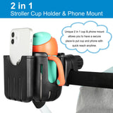 Stroller Cup Holder with Phone Holder, Bike Cup Holder, 2-in-1 Universal Cup Phone Drinks Holder for Stroller In Australia - Darrahopens