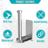 Toilet Roll Holder Wall Mounted - Self Adhesive, Stainless Steel Toilet Paper Holder for Bathroom & Kitchen - Waterproof
