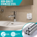 Toilet Roll Holder Wall Mounted - Self Adhesive, Stainless Steel Toilet Paper Holder for Bathroom & Kitchen - Waterproof