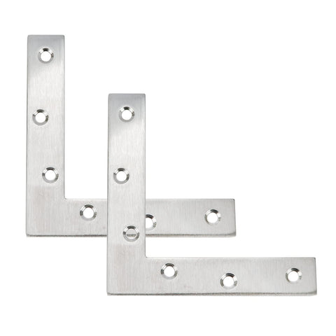 2 pcs Angle Bracket Stainless Steel L Shape Corner Brace Joint Bracket Furniture Cabinet Screens Wall Bracket Furniture Fastener