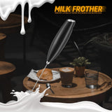2 in 1 Milk Frother for Coffee - Durable Handheld Frother Electric Drink Mixer Handheld, Mini Electric Whisk for Coffee, Matcha