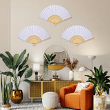 3PCS Foldable Bamboo Fans, Eastern Style Handheld Fan Japanese Chinese Fan for DIY Decoration Wedding Dancing Party