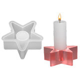 Tea Light Candle Holder Silicone Molds, Star Shape Candlestick Epoxy Casting Silicone Molds for DIY Jewelry Box