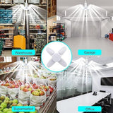 LED Garage Light Bulb,Mini 28W LED Garage Ceiling Lights 4 Adjustable Panels, Garage LED Light Bulb,E27 6500K Daylight LED
