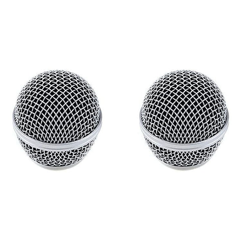 Microphone Head Replace, Grille Ball with Inner Foam, Steel Mesh Replacement Heads for SM58 (2pcs), silver In Australia - Darrahopens