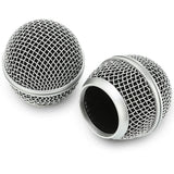 Microphone Head Replace, Grille Ball with Inner Foam, Steel Mesh Replacement Heads for SM58 (2pcs), silver In Australia - Darrahopens