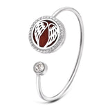 2 pcs Adjustable Tree of Life Essential Oil Diffuser Bracelet, Stainless Steel Aromatherapy Locket Bangle Pads Jewelry In Australia - Darrahopens