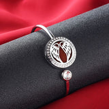 2 pcs Adjustable Tree of Life Essential Oil Diffuser Bracelet, Stainless Steel Aromatherapy Locket Bangle Pads Jewelry