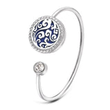 2 pcs Adjustable Tree of Life Essential Oil Diffuser Bracelet, Stainless Steel Aromatherapy Locket Bangle Pads Jewelry