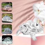 with Pond Pot/Vastu/Feng Shui Glass Crystal Turtle Tortoise Showpiece Gift, Turtle Statues & Figurines