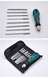 9pcs/set Precision Strong Magnetic Multi-Bit Screwdriver Set 1/4" Hex Shank Slotted Phillips Head Screwdriver Kit Bag Rubber