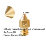 16Pcs 3 Nozzles 0.4mm, Extruder Nozzles 0.4mm Compatible for Series 3D Printer Brass Nozzles(1.75mm)