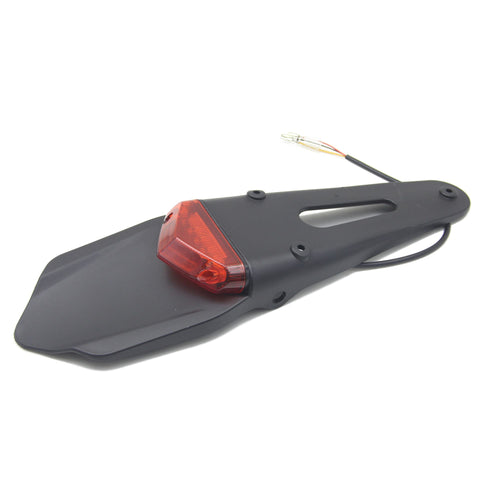 Rear Fender Brake Tail Light LED Lamp Red with Bracket For Motorcycle Motocross Dirt Bike Mountain Bike Stalls (Red Lens)