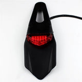 Rear Fender Brake Tail Light LED Lamp Red with Bracket For Motorcycle Motocross Dirt Bike Mountain Bike Stalls (Red Lens)