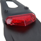 Rear Fender Brake Tail Light LED Lamp Red with Bracket For Motorcycle Motocross Dirt Bike Mountain Bike Stalls (Red Lens)