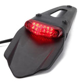 Rear Fender Brake Tail Light LED Lamp Red with Bracket For Motorcycle Motocross Dirt Bike Mountain Bike Stalls (Red Lens)