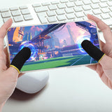 10 pairs Color random Gamer Finger Sleeves Carbon Compression Support Thumb Gloves Touchscreen Finger Cover Anti Sweat