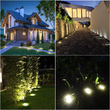 Solar Ground Lights, Waterproof Garden Upgraded Outdoor Bright in-Ground Landscape Lights for Pathway,Yard (4 Pack White Light)