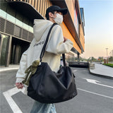2 pcs Canvas Messenger Bag Large Bag Crossbody Shoulder Bag Tote Bag with Pocket for Women and Men In Australia - Darrahopens