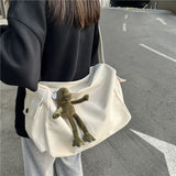 2 pcs Canvas Messenger Bag Large Bag Crossbody Shoulder Bag Tote Bag with Pocket for Women and Men In Australia - Darrahopens
