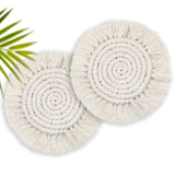 Coasters for Drinks Absorbent, Boho Coasters for Wooden Table, Farmhouse Drink Coaster Set for Kinds of Mugs and Cups, 2PCS Round In Australia - Darrahopens