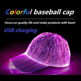 LED Cap Fiber Optic Hat Baseball Caps Light Up 7 Colors Glowing USB Charging Hats Rave Accessories for Party In Australia - Darrahopens