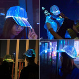 LED Cap Fiber Optic Hat Baseball Caps Light Up 7 Colors Glowing USB Charging Hats Rave Accessories for Party In Australia - Darrahopens