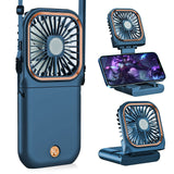 Portable Handheld Personal Necklace Fan Foldable Mini Quiet USB Rechargeable Fan With Mobile phone bracket function
