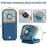 Portable Handheld Personal Necklace Fan Foldable Mini Quiet USB Rechargeable Fan With Mobile phone bracket function